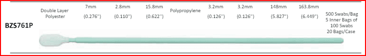BZS761P CLEANROOM SWABS